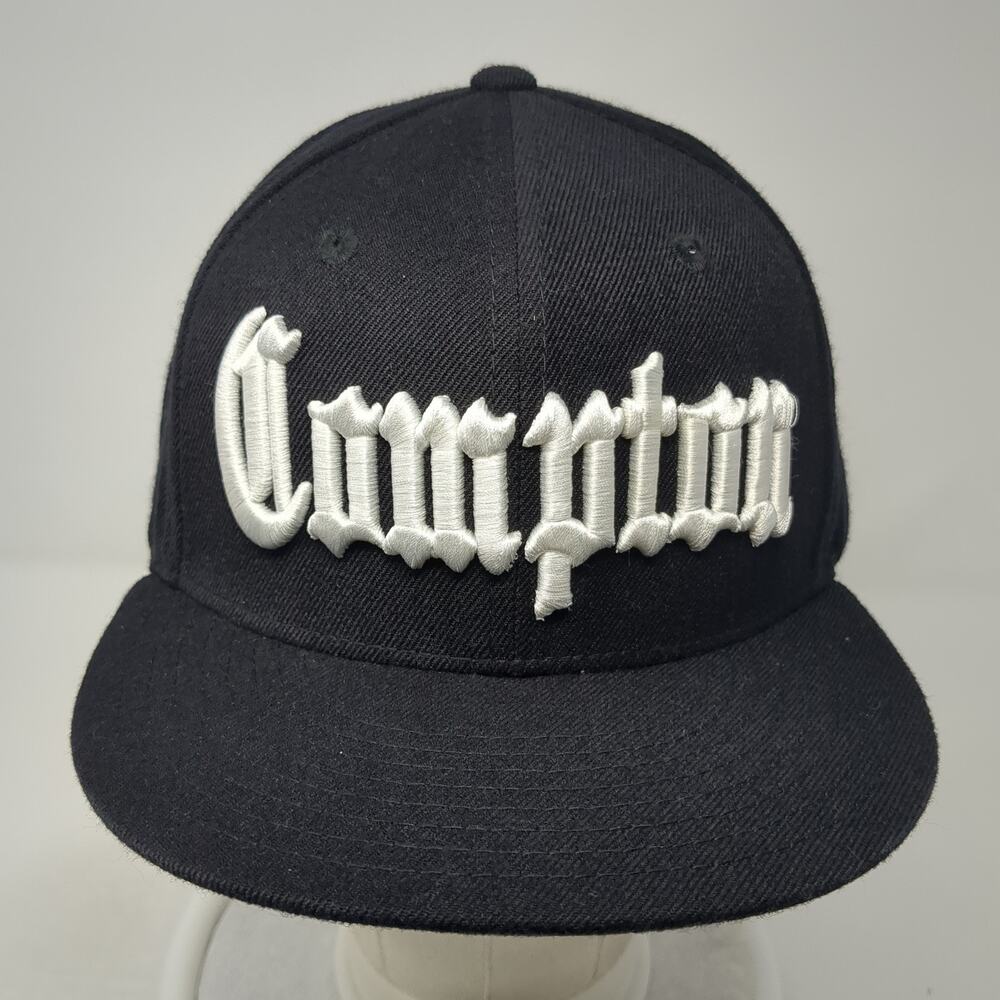 Compton Snapback Hat Black One Size Solid Embroid… - image 2